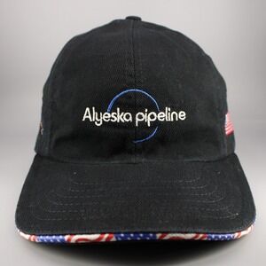 Vintage Alyeska Pipeline Hat Cap Target Zero Black USA Alaska Workwear Strapback